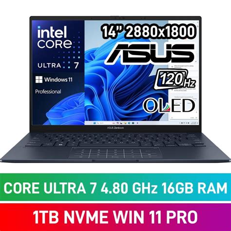 ASUS Zenbook|UX3405MA-OU71610BL0W|14'' OLED WQXGA+|BLUE|Ultra 7 155H|16GB LPDDR5X OB|1TB PCIe SSD|Sleeve|NumberPad|WIN11H